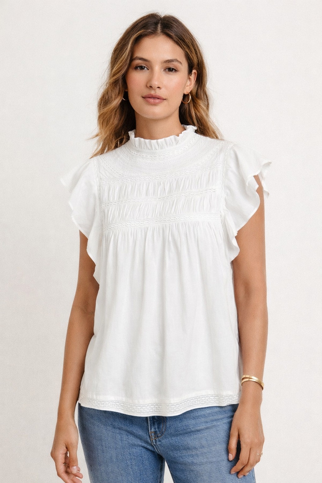 Love The Label Georgia White Cotton Short Sleeve Top S Nwt Clean Girl Minimalist